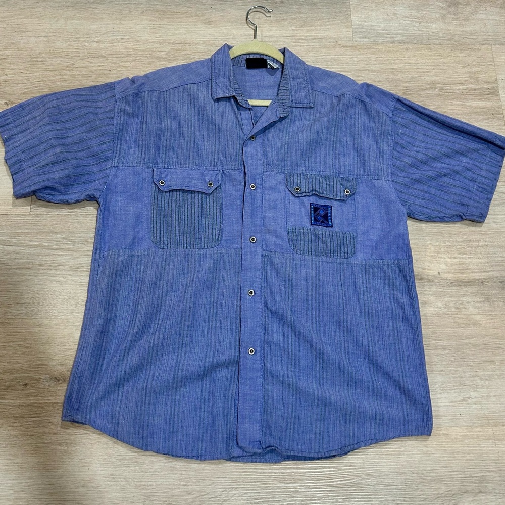 Vintage Gitano Blue Button Down Shirt Modern Method